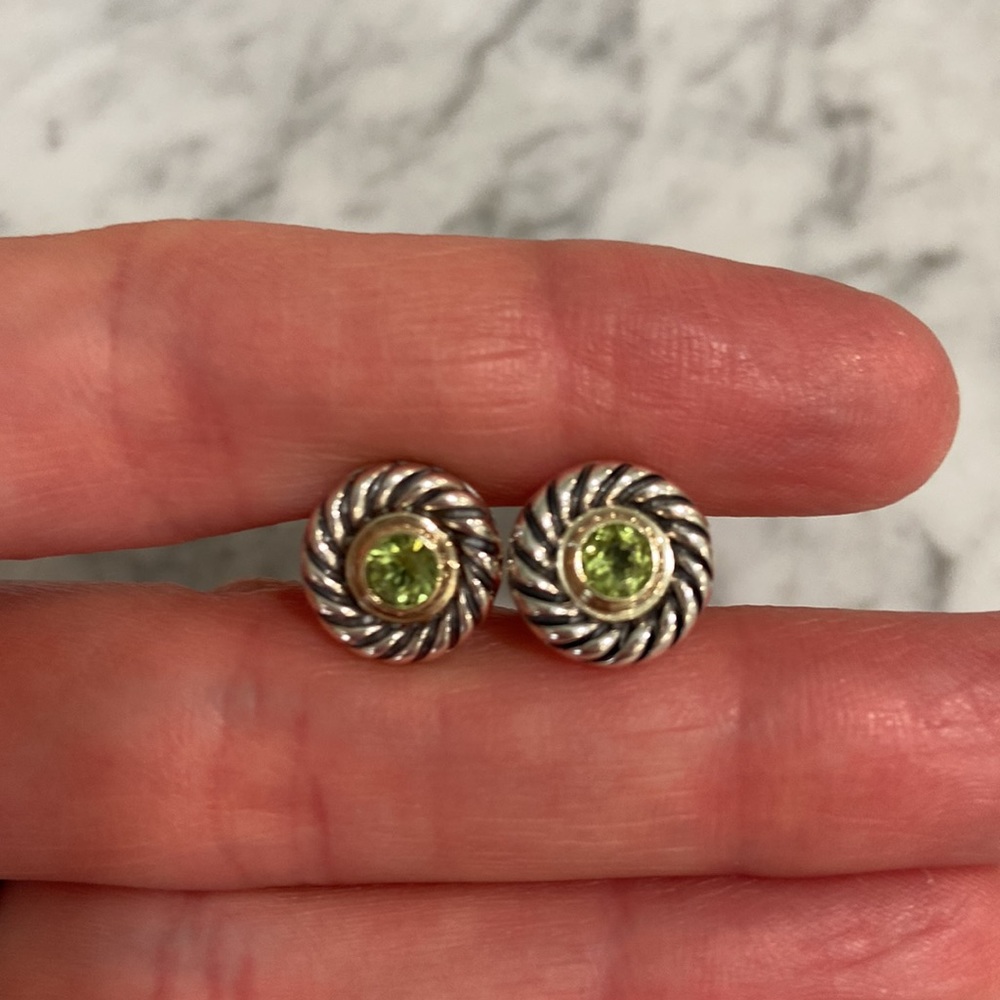 David Yurman Peridot Cookie Earrings